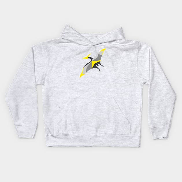 Grey pterodactyl Kids Hoodie by MariRiUA